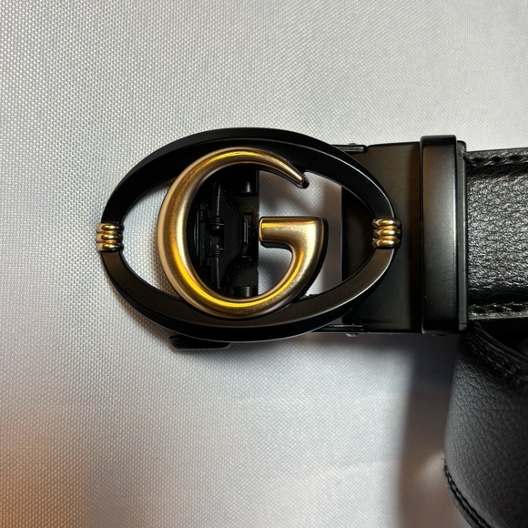 2/$30 Men’s Black Casual Ratchet No Holes Genuine Leather Belt Cut to Size - Picture 3 of 16